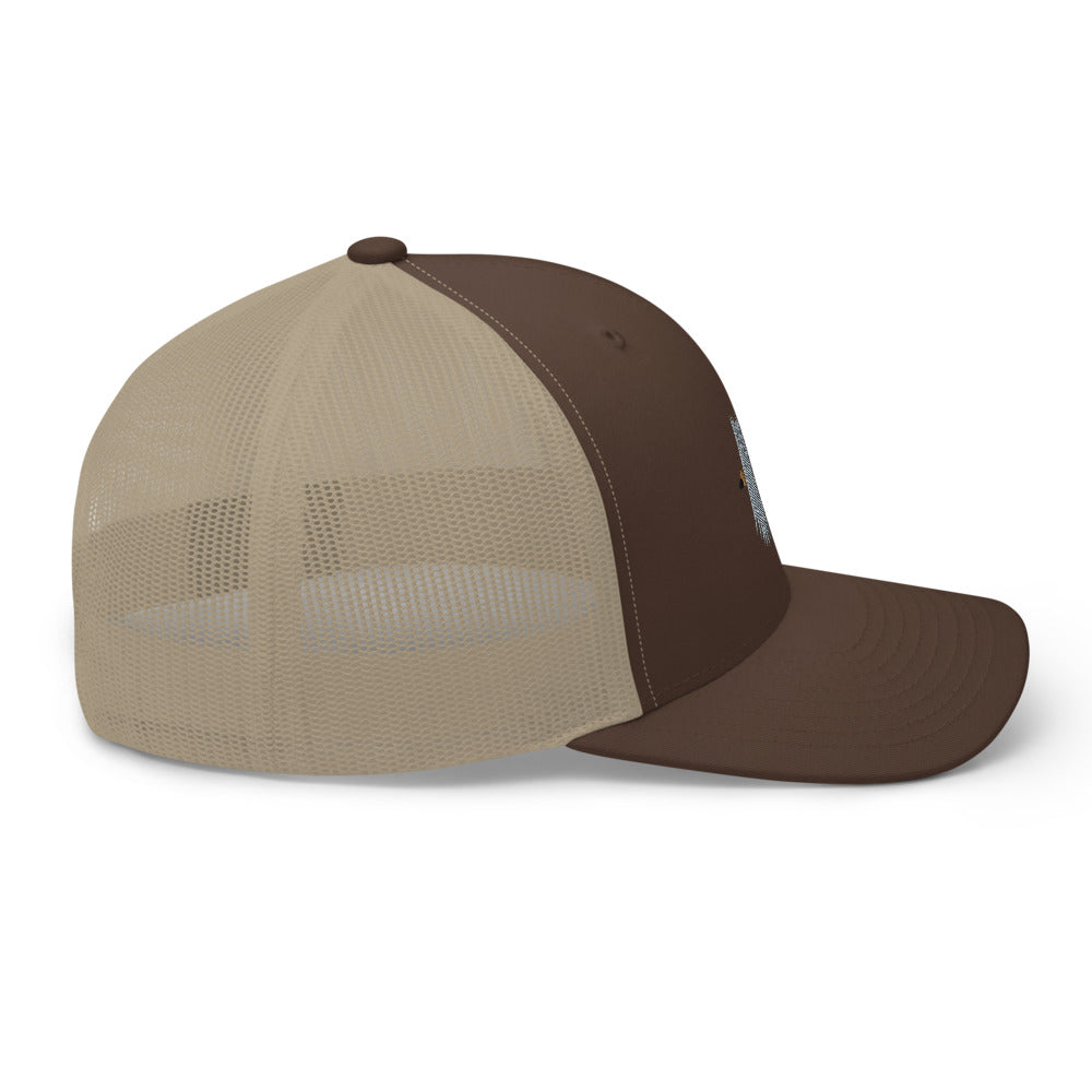 Unisex Adult Gray Caddis Retro Trucker Hat | Yupoong 6606