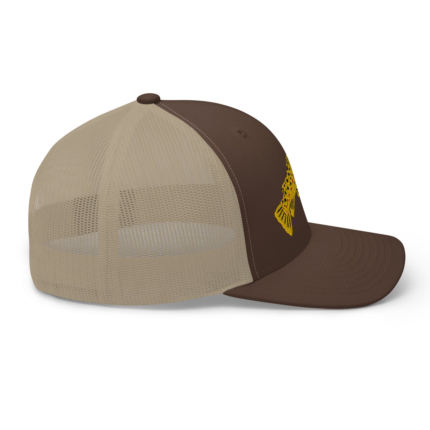 Unisex Adult Brown Trout Trucker Hat | Yupoong 6606