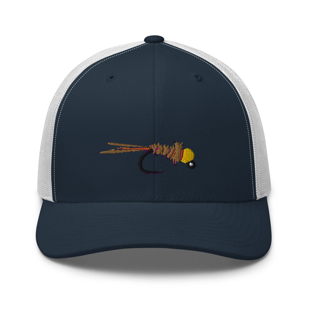 Unisex Adult Pheasant Tail Retro Trucker Hat | Yupoong 6606