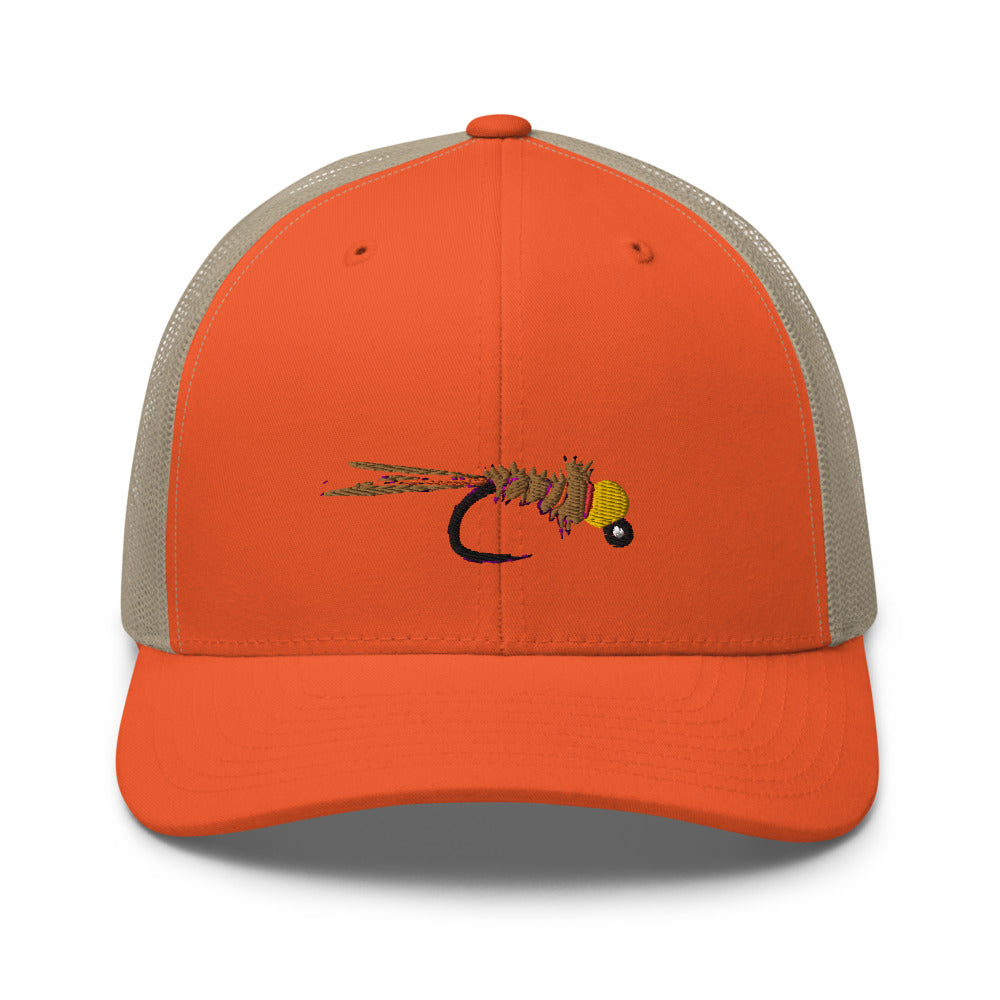 Unisex Adult Pheasant Tail Retro Trucker Hat | Yupoong 6606